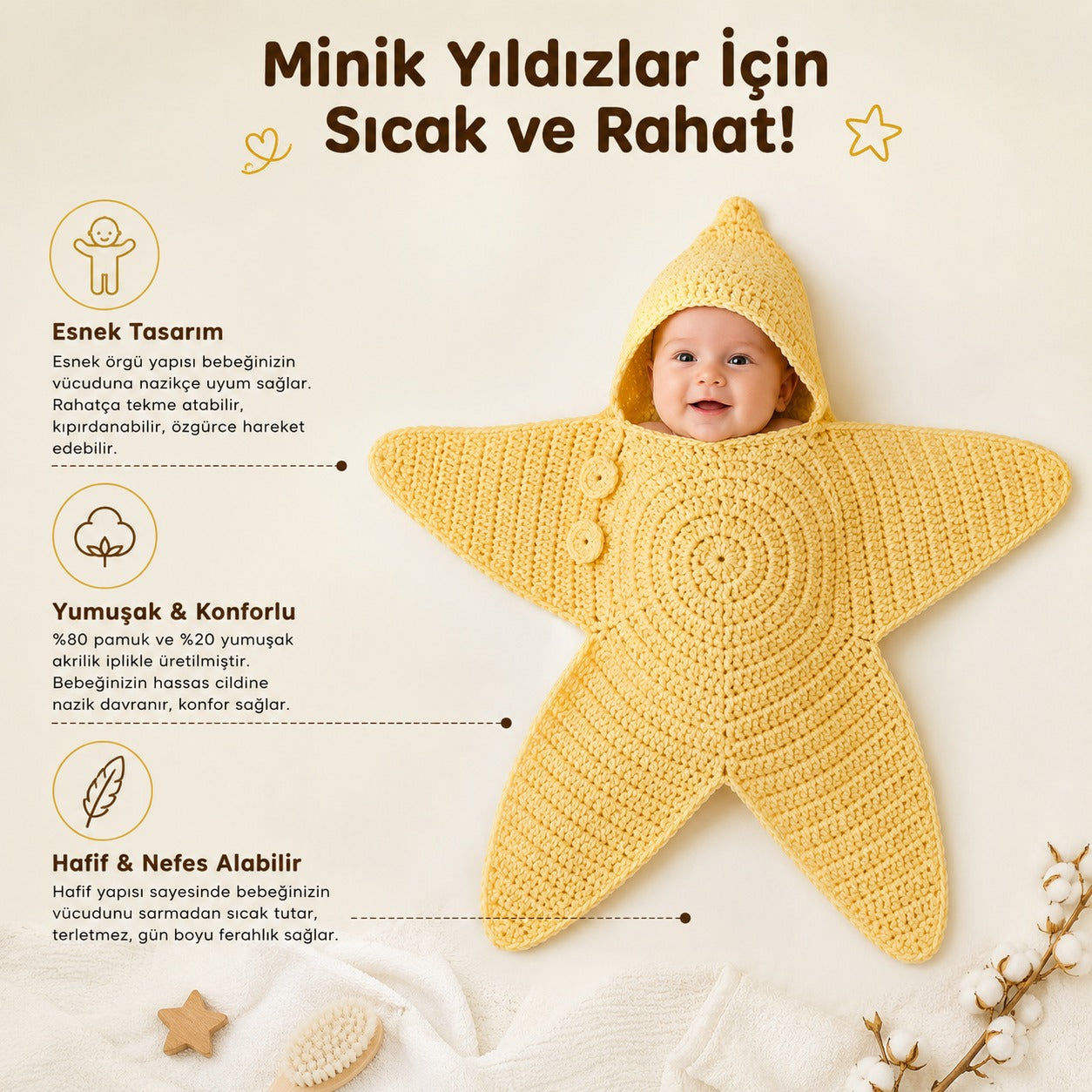 BEBECİM™ - Minik Örgü Yıldız